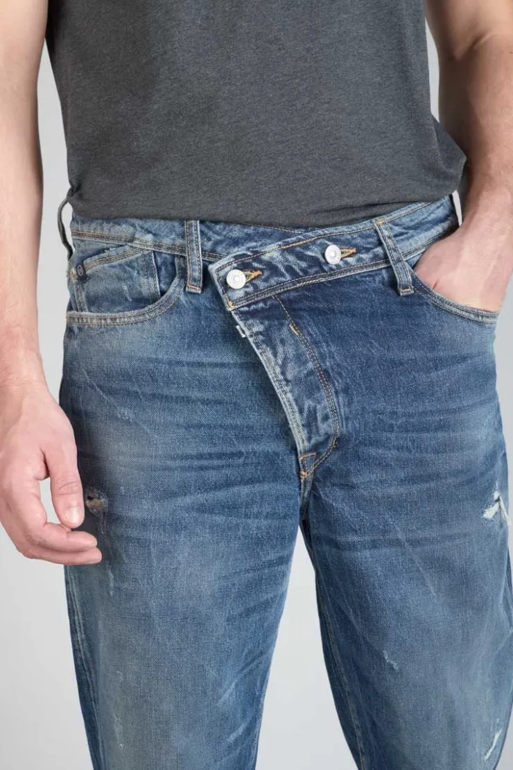 Homme Le Temps des Cerises Coupe Relax-1998 Basic 7/8Eme Jeans Vintage Destroy Bleu N°2