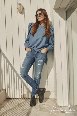 Femme Le Temps des Cerises Coupe Slim-300/16 Slim By Veronika Loubry Jeans Bleu N°3