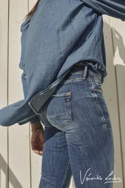 Femme Le Temps des Cerises Coupe Slim-300/16 Slim By Veronika Loubry Jeans Bleu N°3