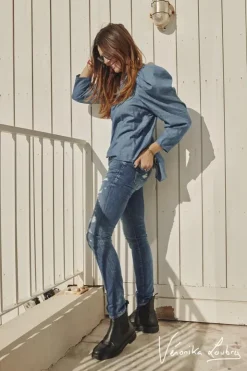 Femme Le Temps des Cerises Coupe Slim-300/16 Slim By Veronika Loubry Jeans Bleu N°3