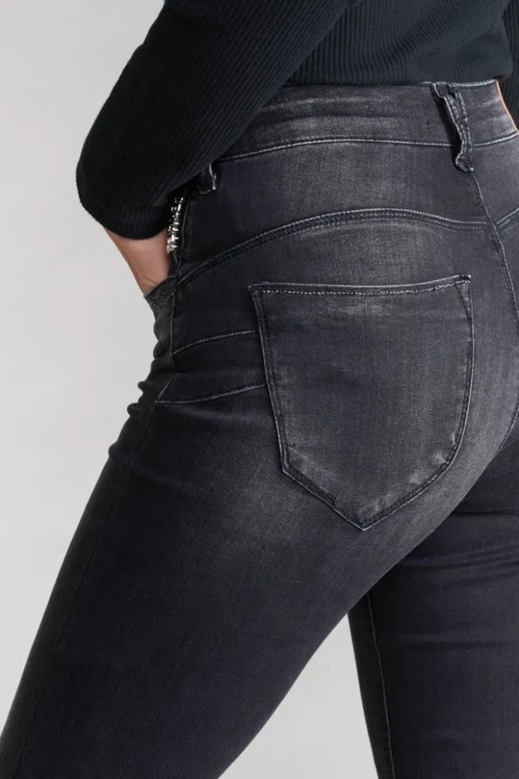 Femme Le Temps des Cerises Coupe Slim-Acya Pulp Slim Taille Haute 7/8Eme Jeans Noir N°1