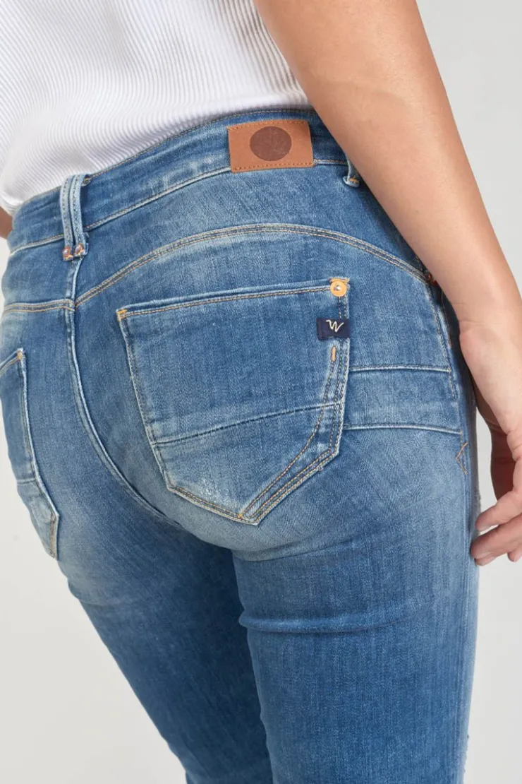 Femme Le Temps des Cerises Coupe Slim-Anil Pulp Slim Taille Haute 7/8Eme Jeans Destroy Bleu N°3