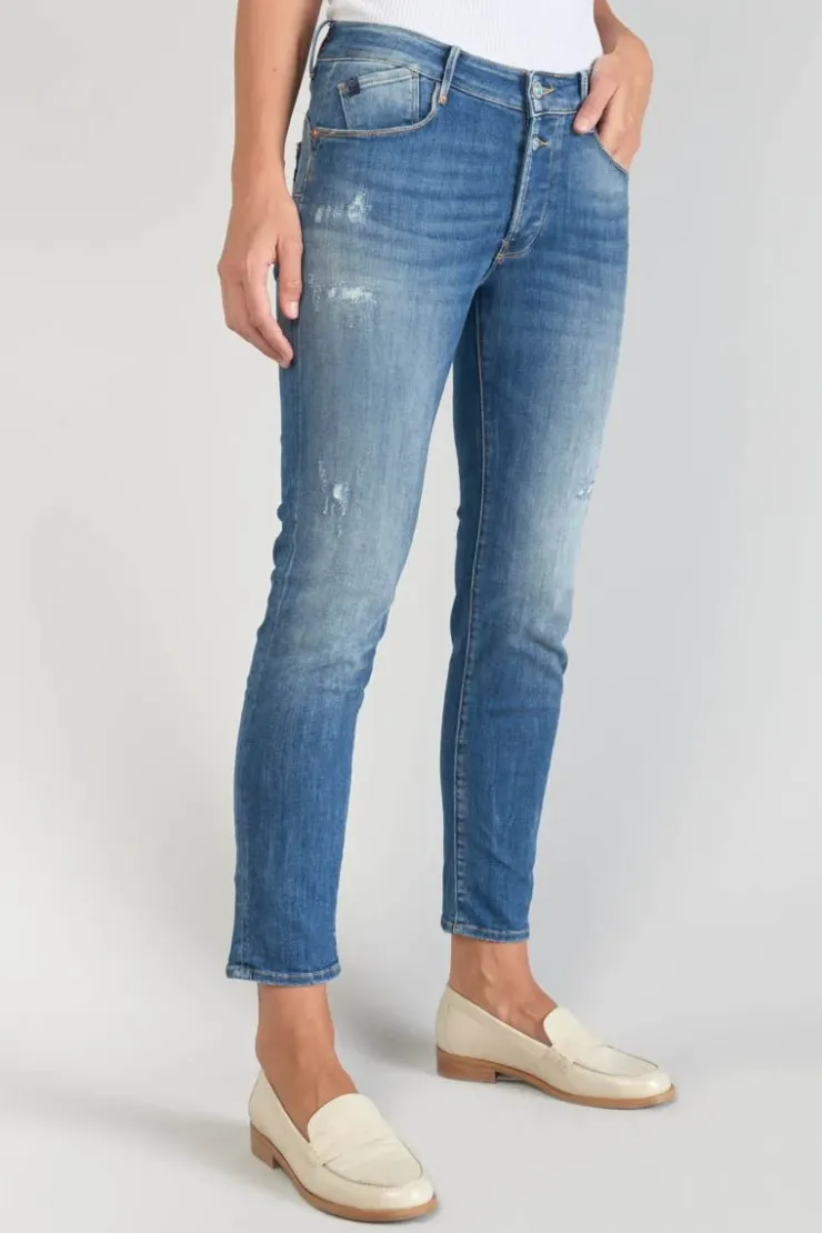 Femme Le Temps des Cerises Coupe Slim-Anil Pulp Slim Taille Haute 7/8Eme Jeans Destroy Bleu N°3
