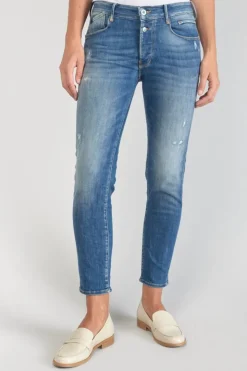 Femme Le Temps des Cerises Coupe Slim-Anil Pulp Slim Taille Haute 7/8Eme Jeans Destroy Bleu N°3