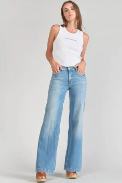 Femme Le Temps des Cerises Taille Haute-Axis Pulp Flare Taille Haute Jeans Bleu N°4