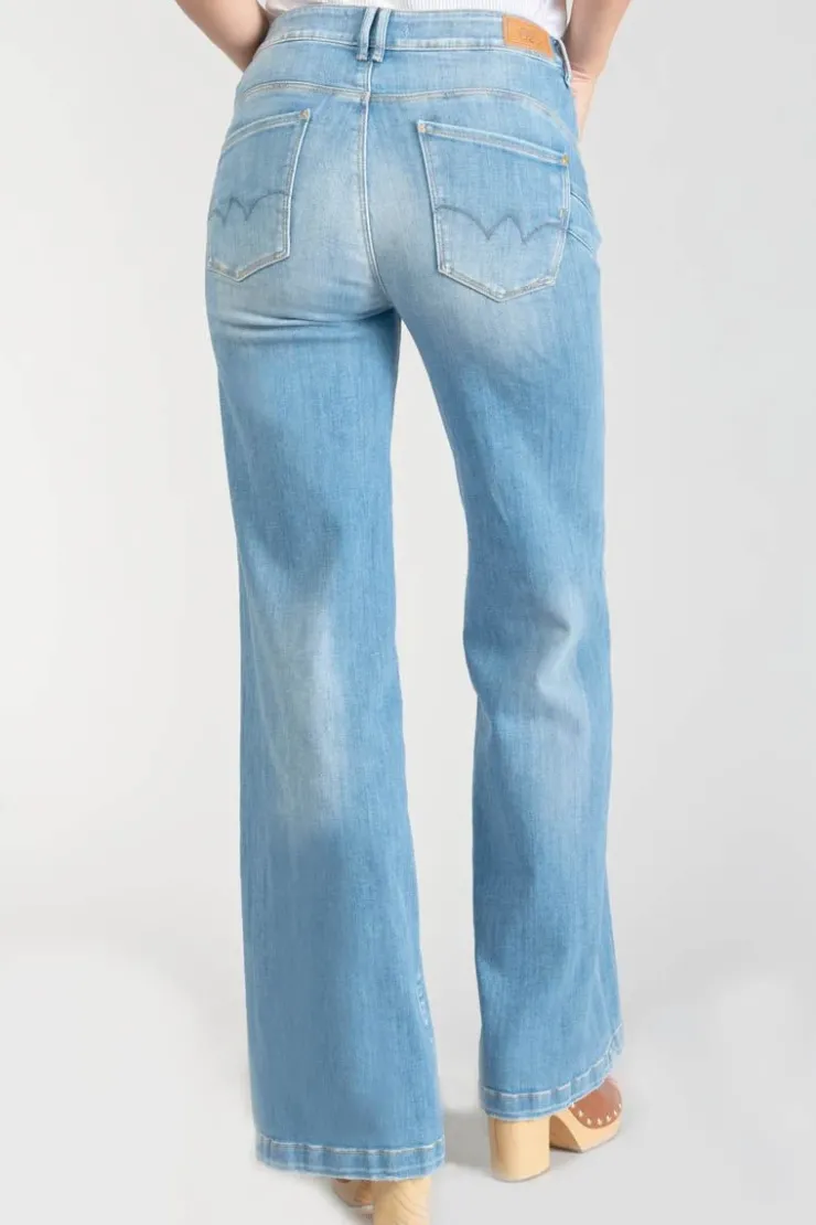Femme Le Temps des Cerises Taille Haute-Axis Pulp Flare Taille Haute Jeans Bleu N°4
