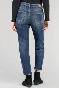 Femme Le Temps des Cerises Coupe Mom-Bambino 400/17 Mom Taille Haute 7/8Eme Jeans Destroy Bleu N°2