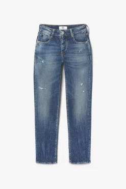 Femme Le Temps des Cerises Coupe Mom-Bambino 400/17 Mom Taille Haute 7/8Eme Jeans Destroy Bleu N°2