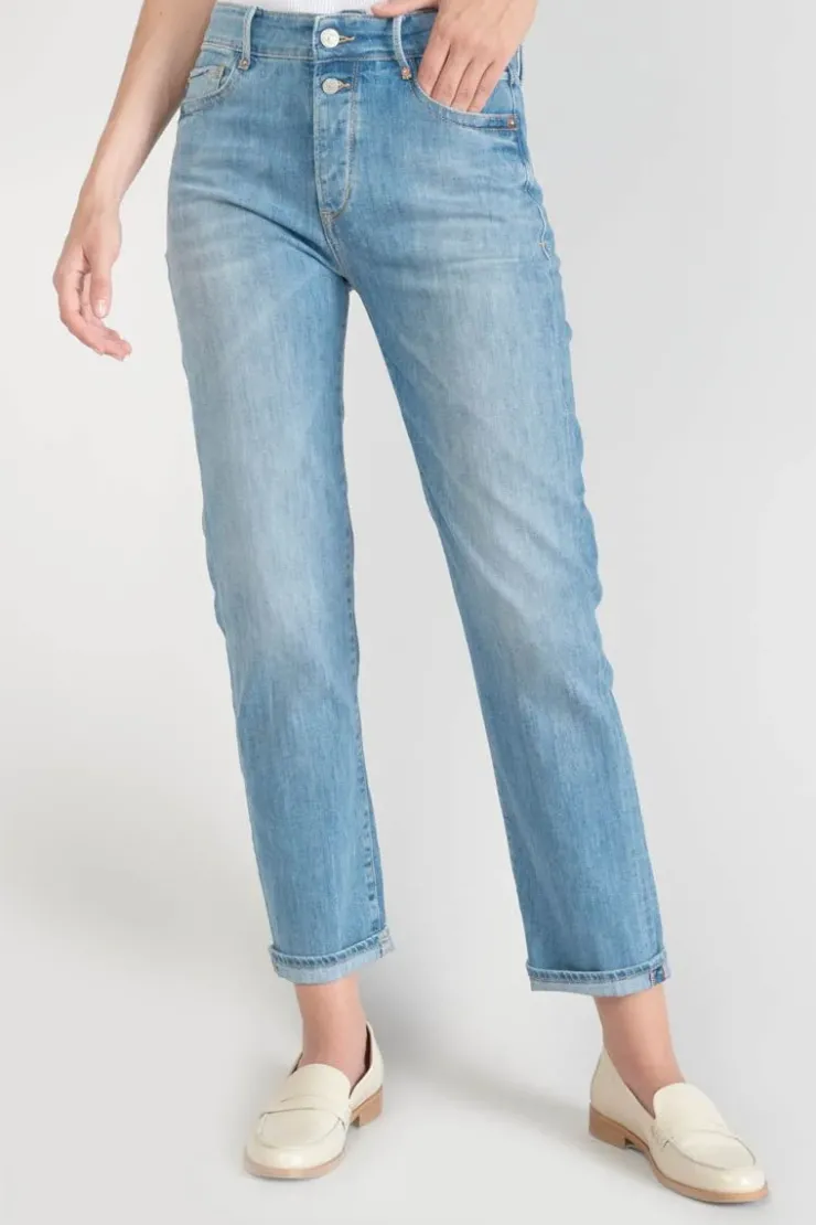 Femme Le Temps des Cerises Coupe Regular-Basic 400/18 Mom Taille Haute 7/8Eme Jeans Bleu N°4