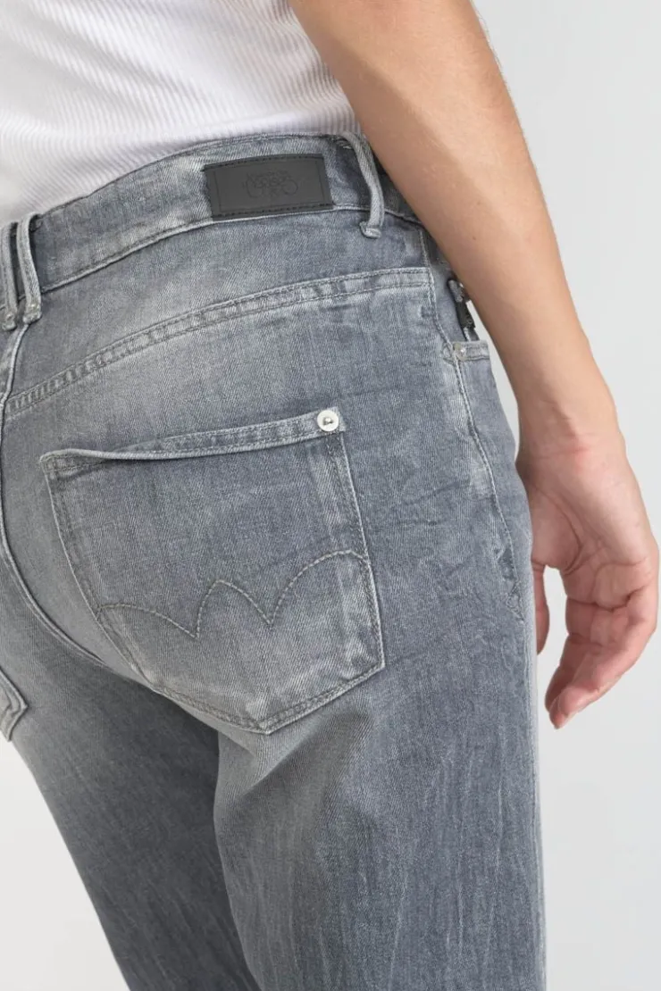 Femme Le Temps des Cerises Coupe Regular-Basic 400/18 Mom Taille Haute 7/8Eme Jeans Gris N°3