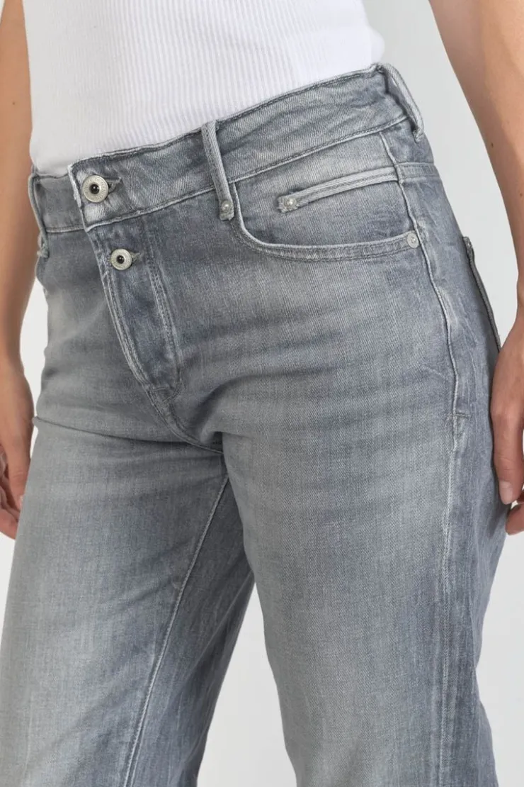Femme Le Temps des Cerises Coupe Regular-Basic 400/18 Mom Taille Haute 7/8Eme Jeans Gris N°3