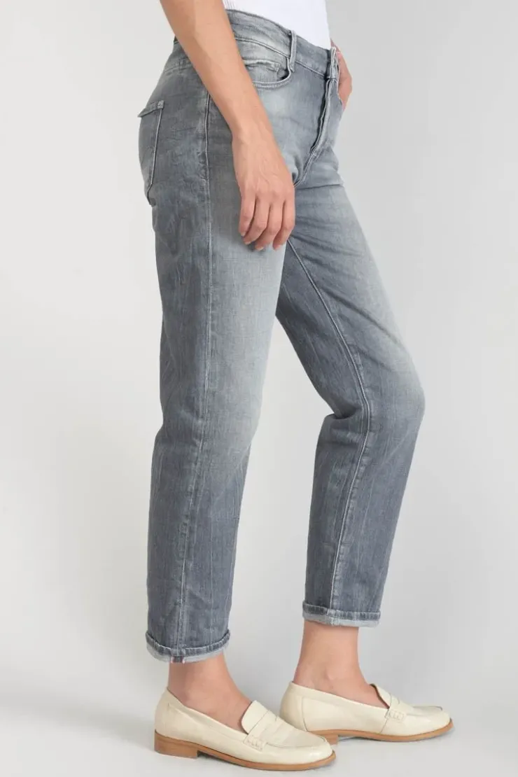 Femme Le Temps des Cerises Coupe Regular-Basic 400/18 Mom Taille Haute 7/8Eme Jeans Gris N°3