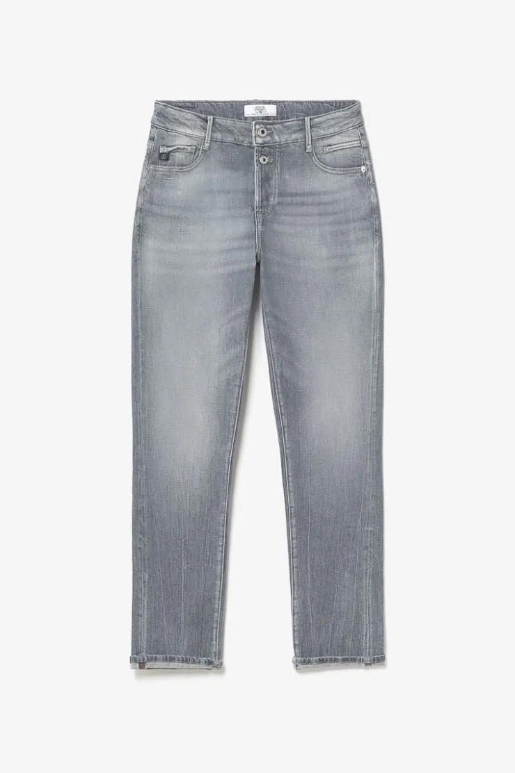 Femme Le Temps des Cerises Coupe Regular-Basic 400/18 Mom Taille Haute 7/8Eme Jeans Gris N°3