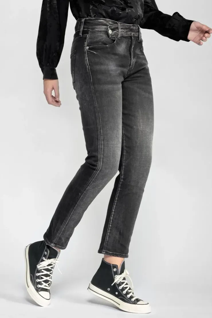 Femme Le Temps des Cerises Coupe Regular-Basic 400/17 Mom Taille Haute 7/8Eme Jeans Noir N°1
