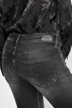 Femme Le Temps des Cerises Coupe Regular-Basic 400/17 Mom Taille Haute 7/8Eme Jeans Noir N°1