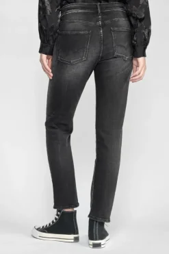 Femme Le Temps des Cerises Coupe Regular-Basic 400/17 Mom Taille Haute 7/8Eme Jeans Noir N°1