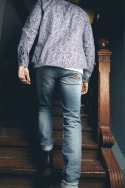 Homme Le Temps des Cerises Coupe Regular Confort-Basic 700/17 Relax Jeans Destroy Bleu N°3