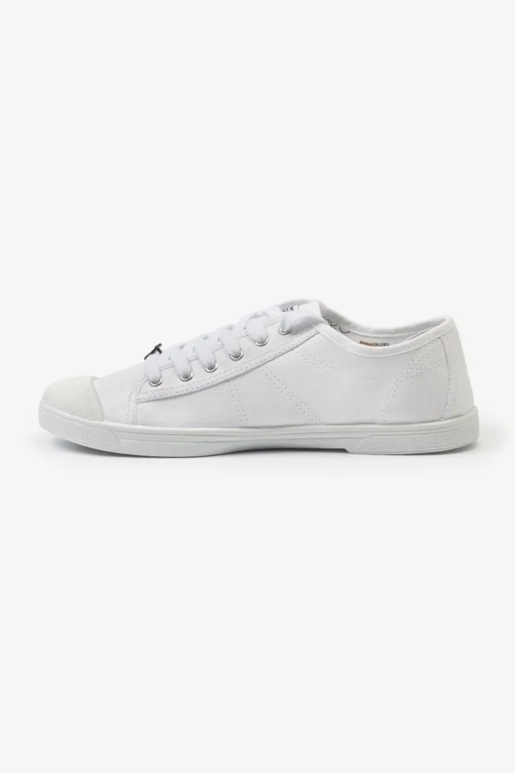 Femme Le Temps des Cerises Chaussures-Baskets Basic Blanches Brodees