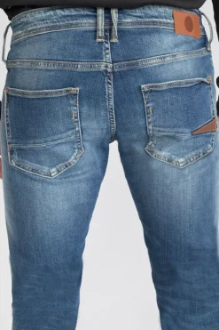 Homme Le Temps des Cerises Coupe Regular Confort-Bellarys 800/12 Regular Jeans Destroy Vintage Bleu N°3