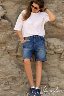 Femme Le Temps des Cerises Jupes & Shorts-Bermuda Charpentier En Jeans Bleu By Veronika Loubry