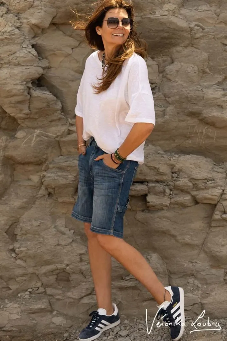 Femme Le Temps des Cerises Jupes & Shorts-Bermuda Charpentier En Jeans Bleu By Veronika Loubry