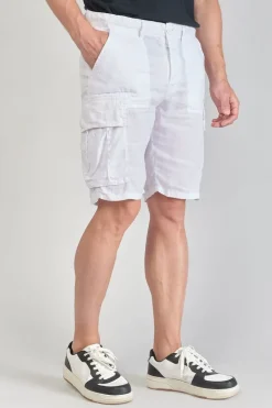 Homme Le Temps des Cerises Shorts & Bermudas-Bermuda En Lin Rocca Blanc