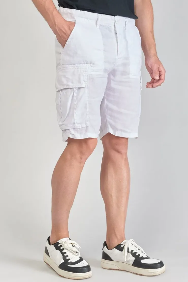 Homme Le Temps des Cerises Shorts & Bermudas-Bermuda En Lin Rocca Blanc