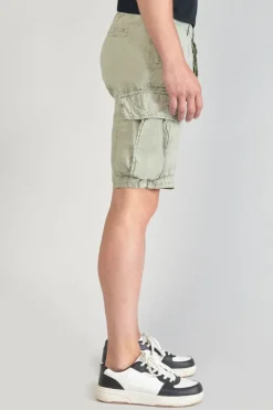 Homme Le Temps des Cerises Shorts & Bermudas-Bermuda En Lin Rocca Vert Amande