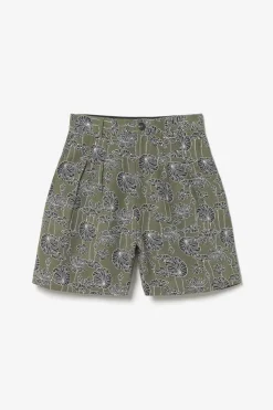 Femme Le Temps des Cerises Shorts & Jupes-Bermuda Fost Kaki A Motif Fleuri