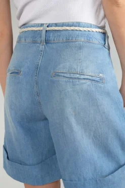 Femme Le Temps des Cerises Jupes & Shorts-Bermuda Hellia En Jeans Bleu Clair