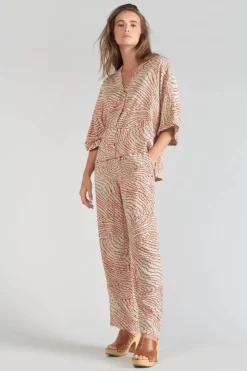 Femme Le Temps des Cerises Chemises-Blouse Freila A Motif Orange Et Noir