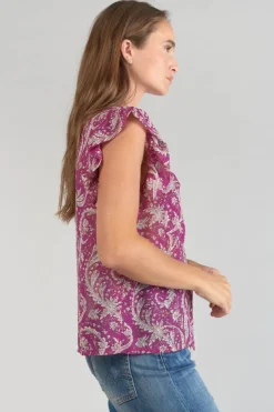 Femme Le Temps des Cerises Tops-Blouse Suri Violine A Motif Cachemire