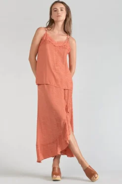 Femme Le Temps des Cerises Tops-Caraco Ayek En Jacquard Orange Corail