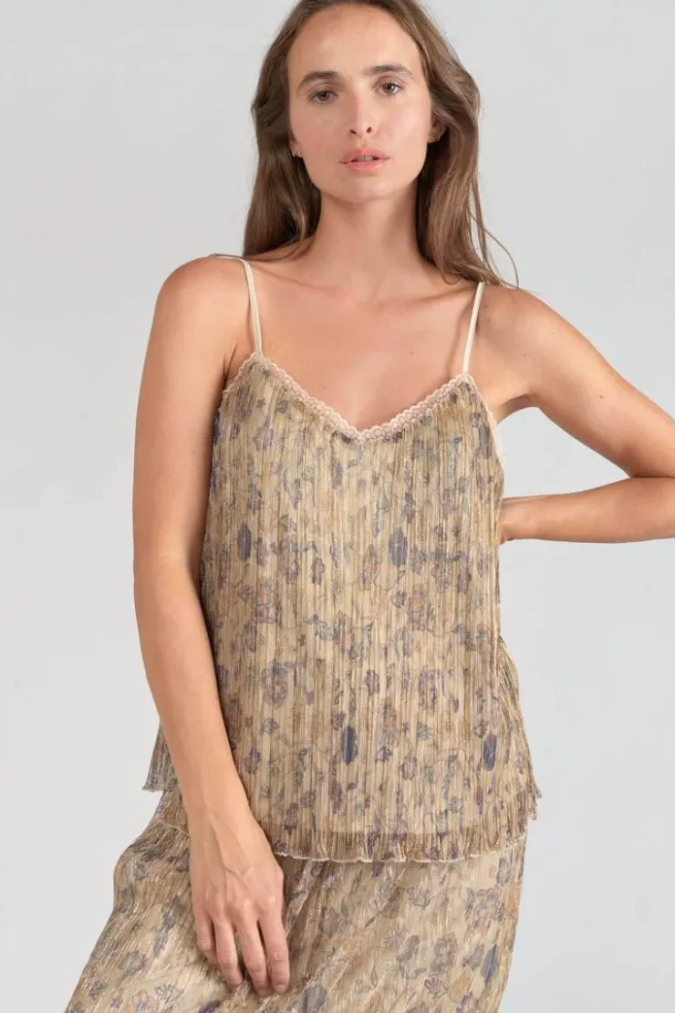 Femme Le Temps des Cerises Tops-Caraco Kava Dore A Motif Fleuri