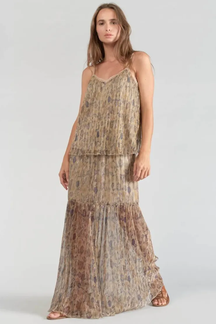 Femme Le Temps des Cerises Tops-Caraco Kava Dore A Motif Fleuri