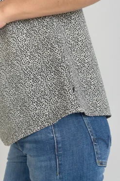 Femme Le Temps des Cerises Tops-Caraco Lucine A Motif Et Noir