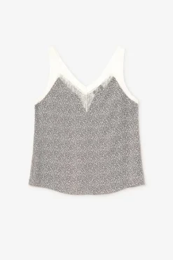 Femme Le Temps des Cerises Tops-Caraco Lucine A Motif Et Noir