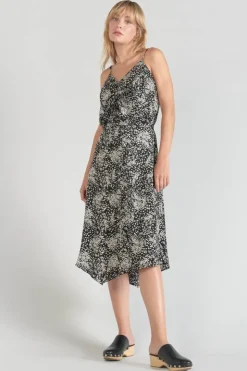 Femme Le Temps des Cerises Tops-Caraco Veronic A Motif Fleuri Noir Et Blanc