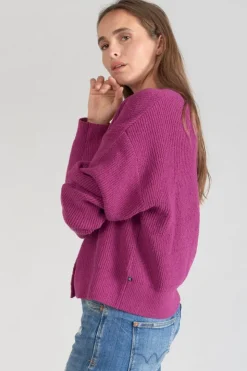 Femme Le Temps des Cerises Pulls & Sweats & Cardigans-Cardigan Enel Violine