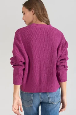 Femme Le Temps des Cerises Pulls & Sweats & Cardigans-Cardigan Enel Violine