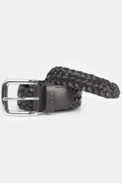 Homme Le Temps des Cerises Ceintures-Ceinture Brazol En Cuir Noir Tresse