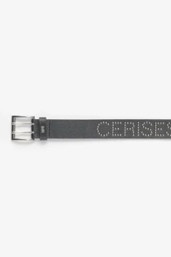 Femme Le Temps des Cerises Ceintures-Ceinture Clouty En Cuir Noir Cloute