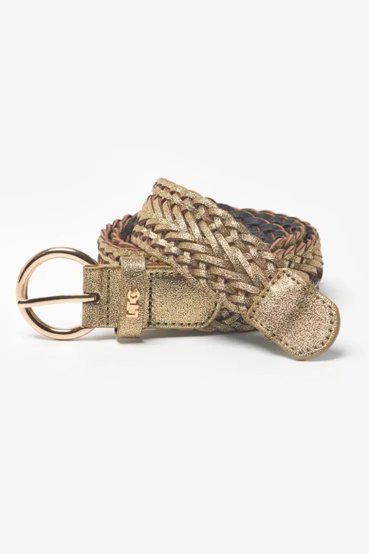 Femme Le Temps des Cerises Ceintures-Ceinture En Cuir Jova Tressee Doree
