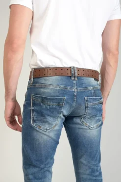 Homme Le Temps des Cerises Ceintures-Ceinture Geles En Cuir Marron