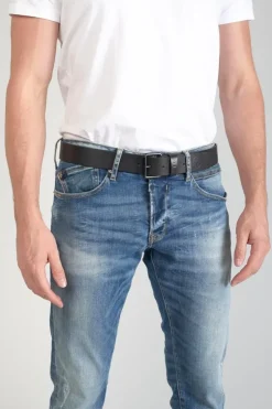 Homme Le Temps des Cerises Ceintures-Ceinture Komel En Cuir Noir