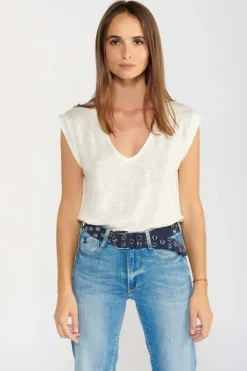 Femme Le Temps des Cerises Ceintures-Ceinture Minog En Daim Bleu Marine