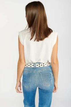 Femme Le Temps des Cerises Ceintures-Ceinture Minog En Daim Creme