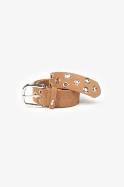 Femme Le Temps des Cerises Ceintures-Ceinture Minog En Daim Marron