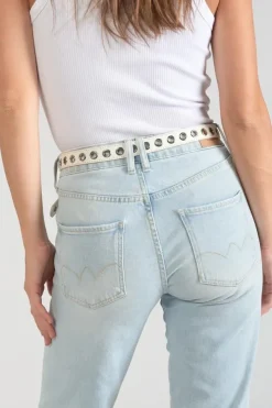 Femme Le Temps des Cerises Ceintures-Ceinture Taouna En Cuir Blanc