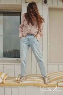 Femme Le Temps des Cerises Coupe Boyfit-Charpentier Boyfit By Veronika Loubry Jeans Bleu N°5